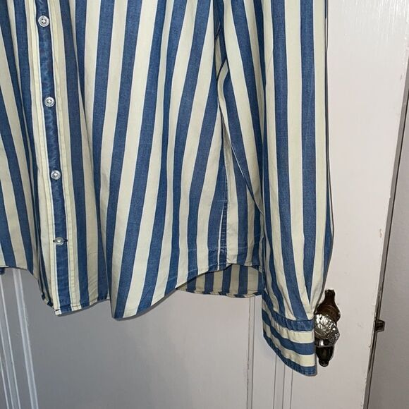Gant cream & blue vertical striped shirt - Picture 3 of 12